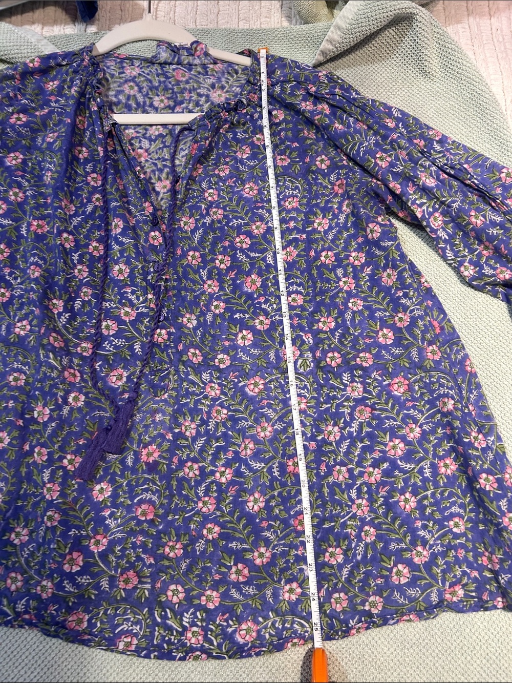 Emerson Fry Purple Floral V-Neck Puff Sleeve Blouse - Picture 3 of 3